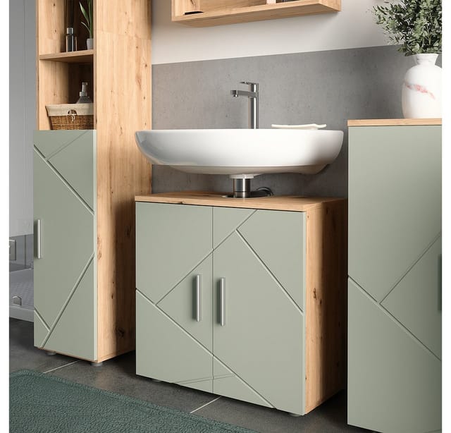 Vicco Waschbeckenunterschrank Irma, Salbeigrün, 60 x 59 cm (1-St)