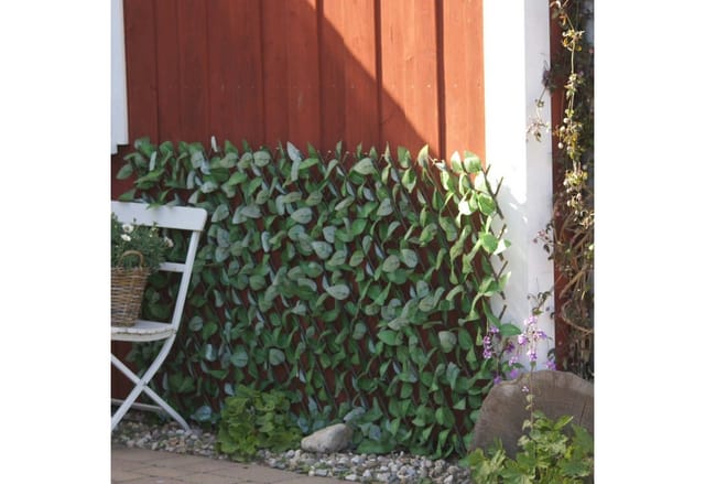 UNUS GARDEN Balkonsichtschutz Rankgitter Weide mit vielen Blättern hellgrün (1-St., Ausziehbar bis 100x200 cm) Sichtschutz Balkonsichtschutz Blätterzaun Efeu für Balkon und Terrasse