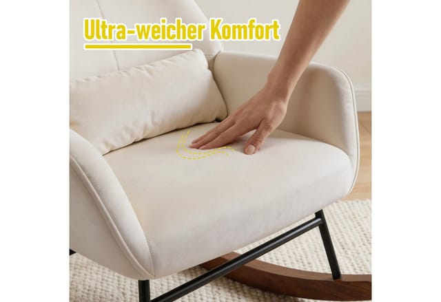 HomeMiYN Schaukelstuhl Schaukelstuhl Wohnzimmer Samt Schaukelsessel Lendenkissen Relaxsessel, samt,Stillsessel