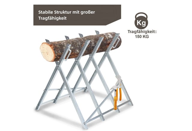 Clanmacy Sägebock Sägebock zusammenklappbarer Holzsägebock Holzspalter 81x80x80CM, 150 kg max. Belastbarkeit