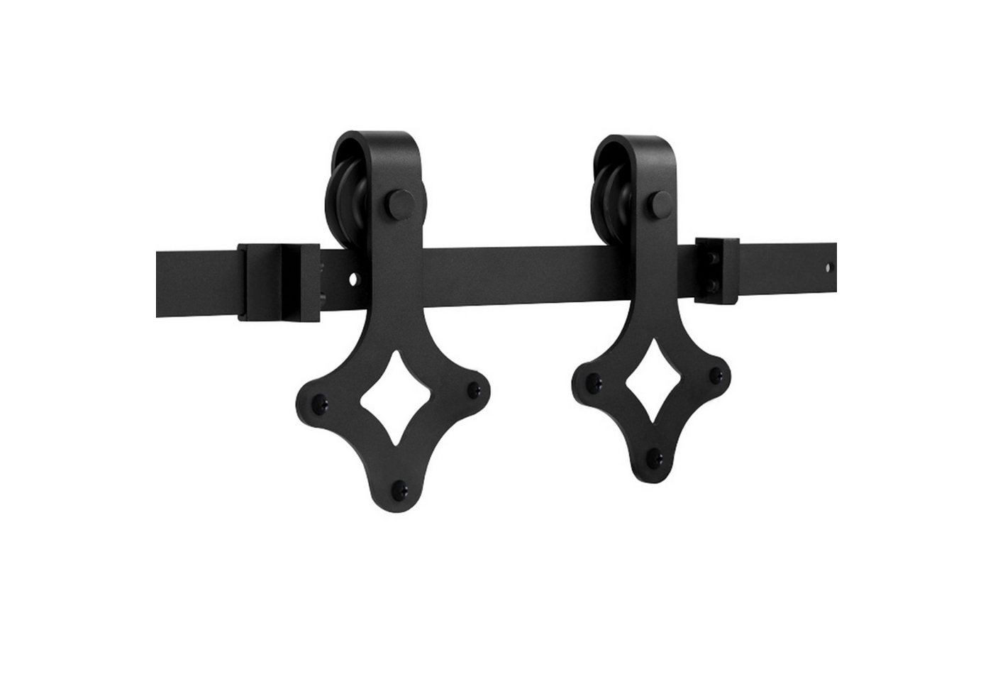 Clanmacy Schiebetür Schiebetür 200cm Schiebetürsystem Laufschiene Schiebetürbeschlag Set, 200cm Bild 4