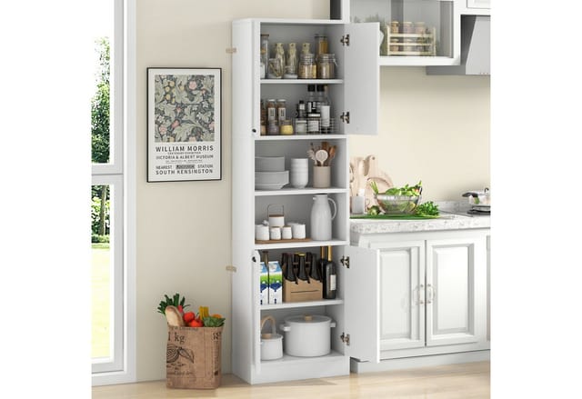 COSTWAY Küchenbuffet Küchenschrank Vorratsschrank 190cm weiß