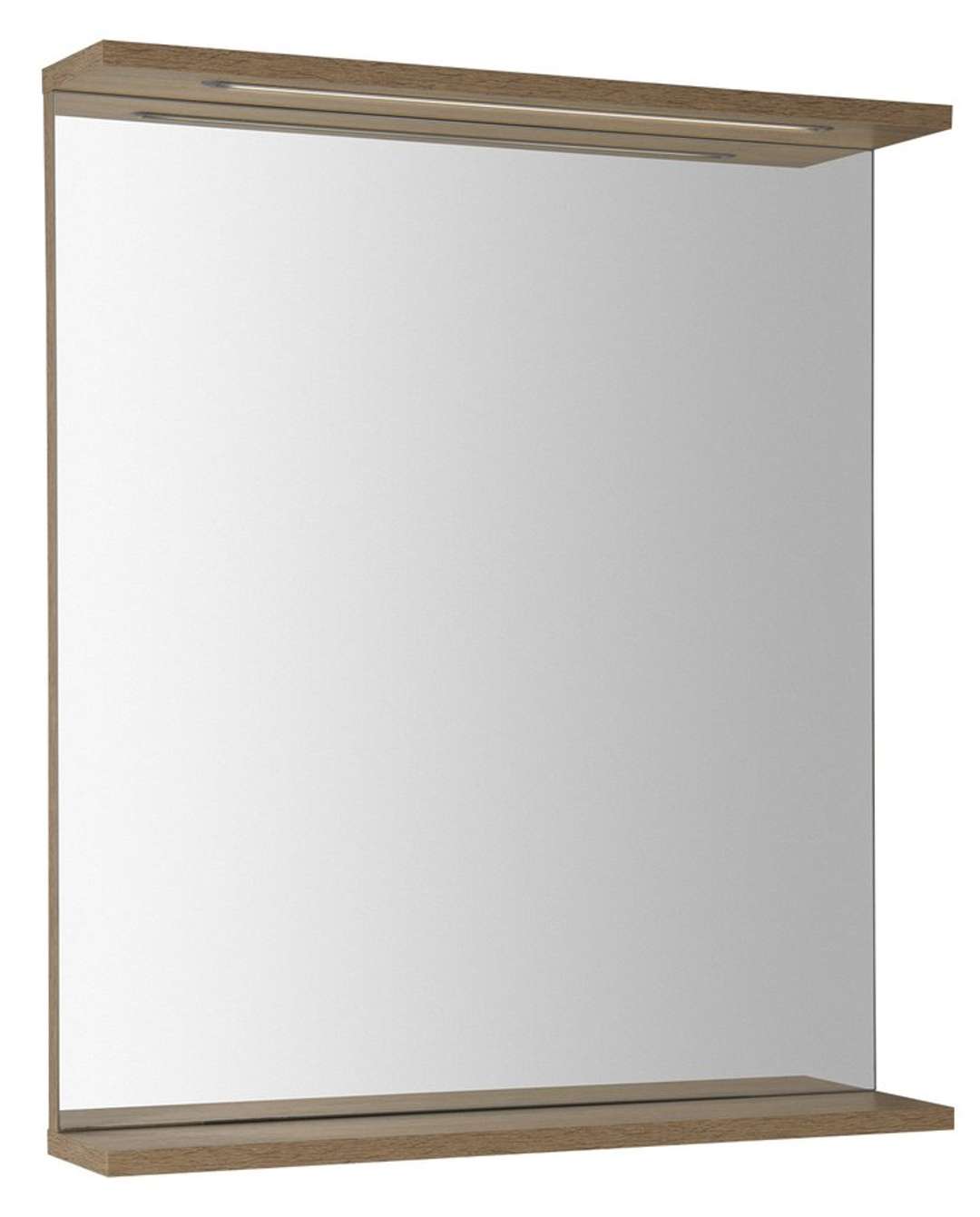 Aqualine Korin - Spiegel Mit Led-beleuchtung 60x70x12 Cm, Platin-eiche Ko990s