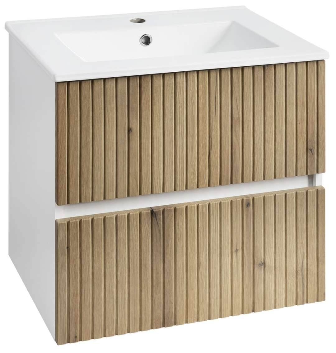 Aqualine Paneda - Waschbeckenunterschrank 60x55x45 Cm, Eiche Emporio Pn360
