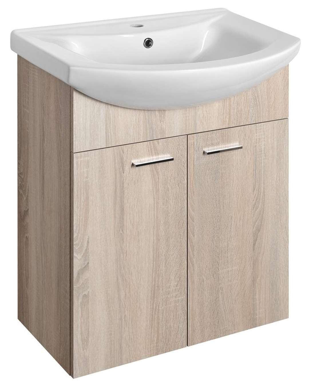 Aqualine Zoja - Waschtischunterschrank 62x74x33 Cm, Platin-eiche, 2 Türen 51163