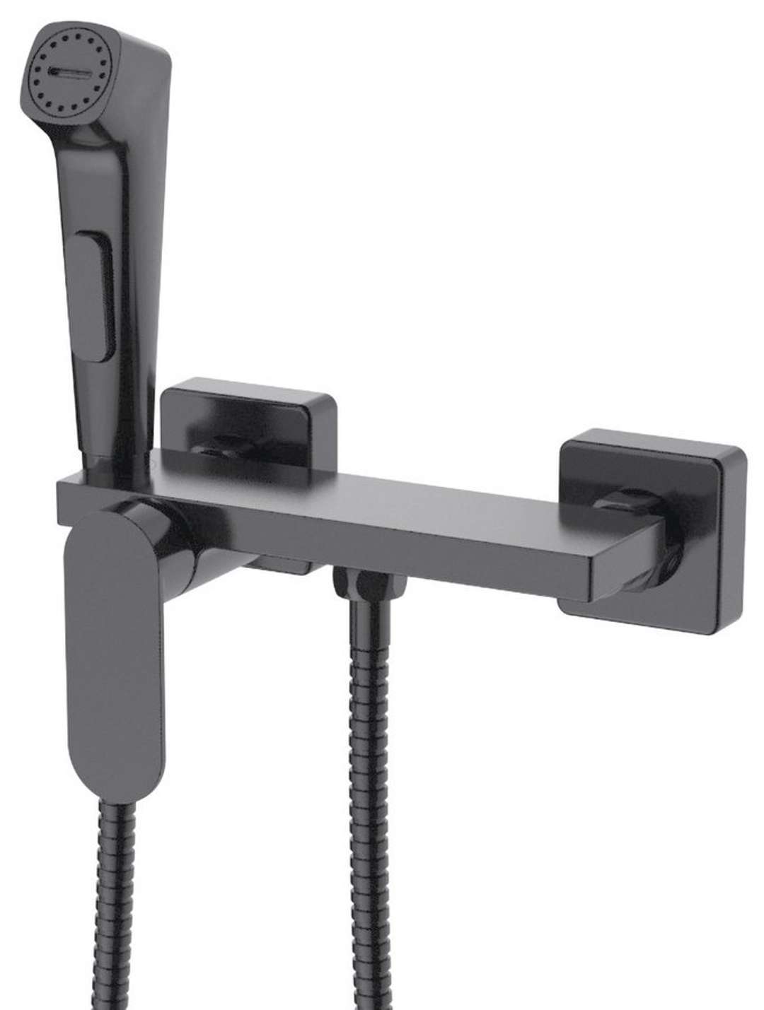 Aqualine - Wandmontierte Bidetarmatur, Mit Handbrause, Mit Ablage, Gunmetal Tj042gm