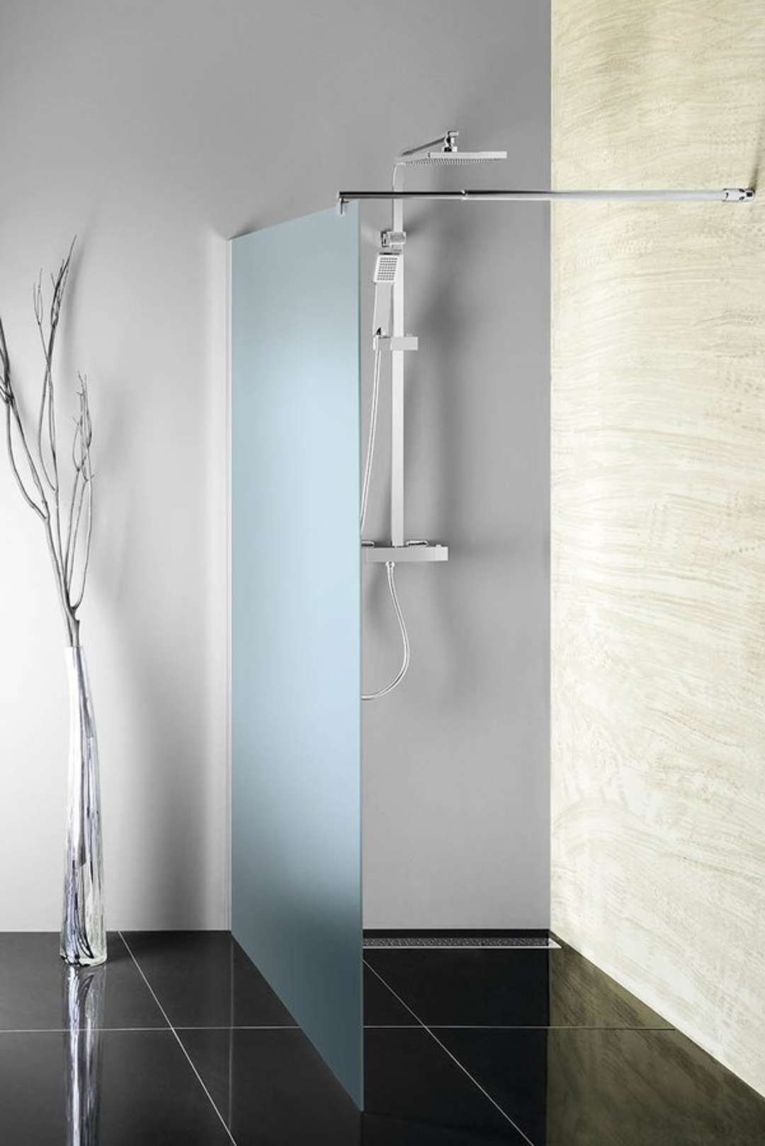 Aqualine - Duschwand Walk-in 120x190 Cm, Glas Brick Wi120