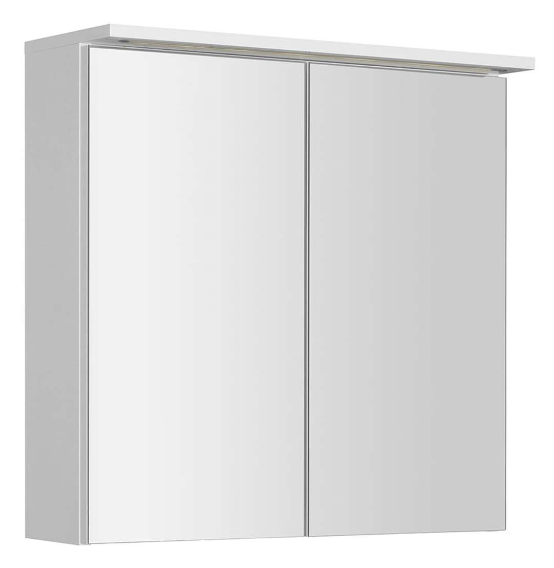 Aqualine Kawa - Spiegelschrank Mit Led-beleuchtung 70x70x22 Cm, 2 Türen, Weiß Wgl70s