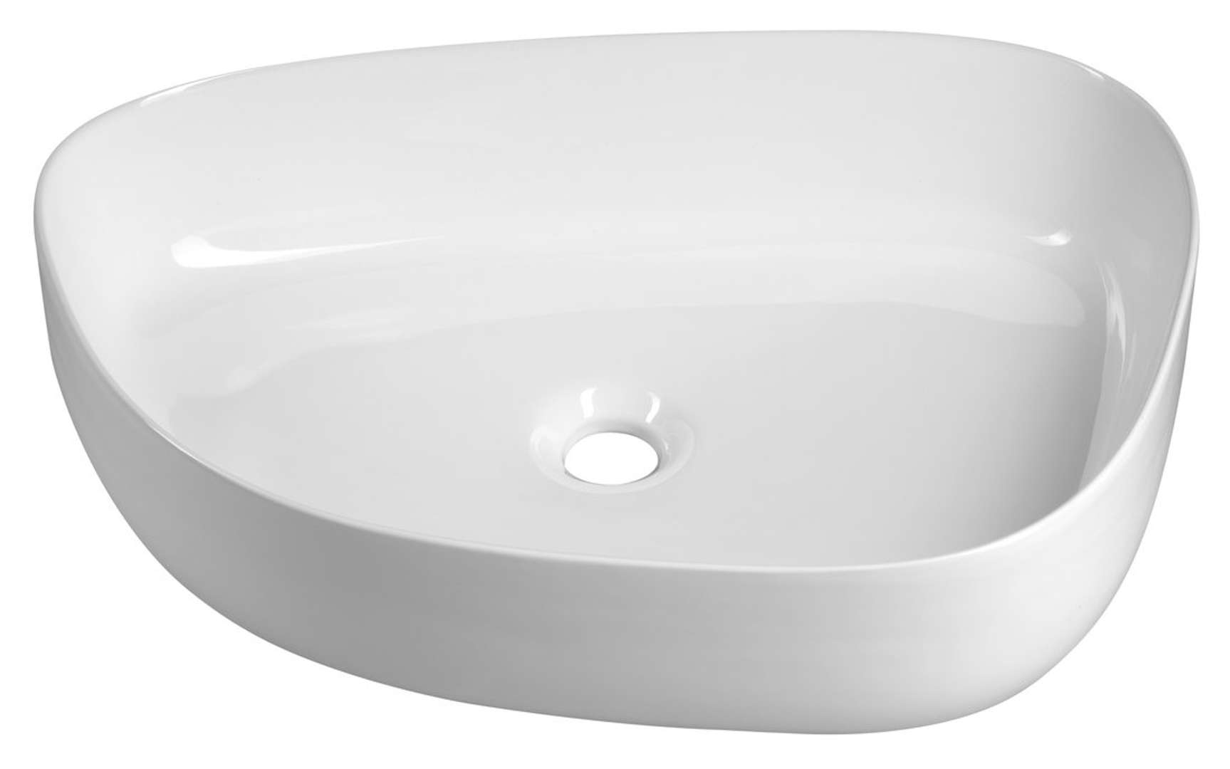 Aqualine - Aufsatzwaschbecken, 55x42 Cm, Ohne Überlauf, Ohne Hahnloch, Weiß 55421