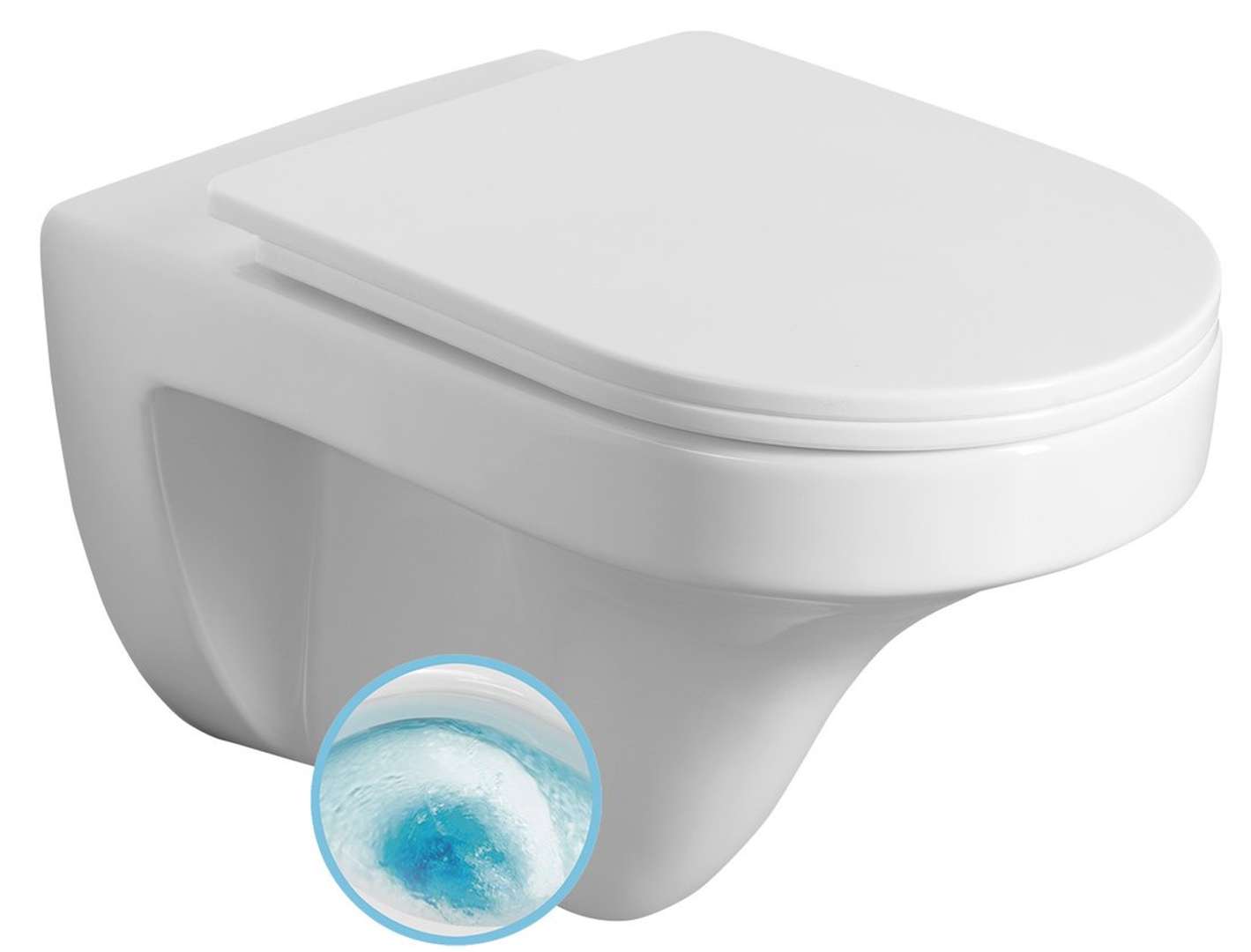 Aqualine Denica - Hänge-wc, Vortex Rimless, Weiß Ps8512