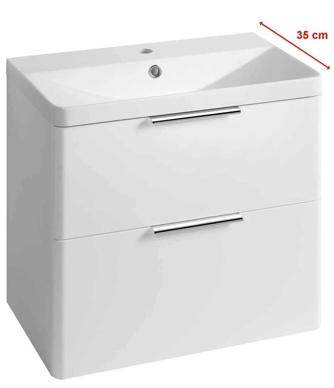Aqualine Deneb - Waschtischunterschrank 61x55x35 Cm, Matt Weiß Dn264