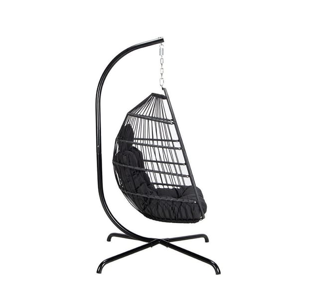 HOME DELUXE Hängesessel faltbar LOMA - 86 x 118 x 72 cm, inkl. Gestell und Auflagen, Gartenliege, Hollywoodschaukel