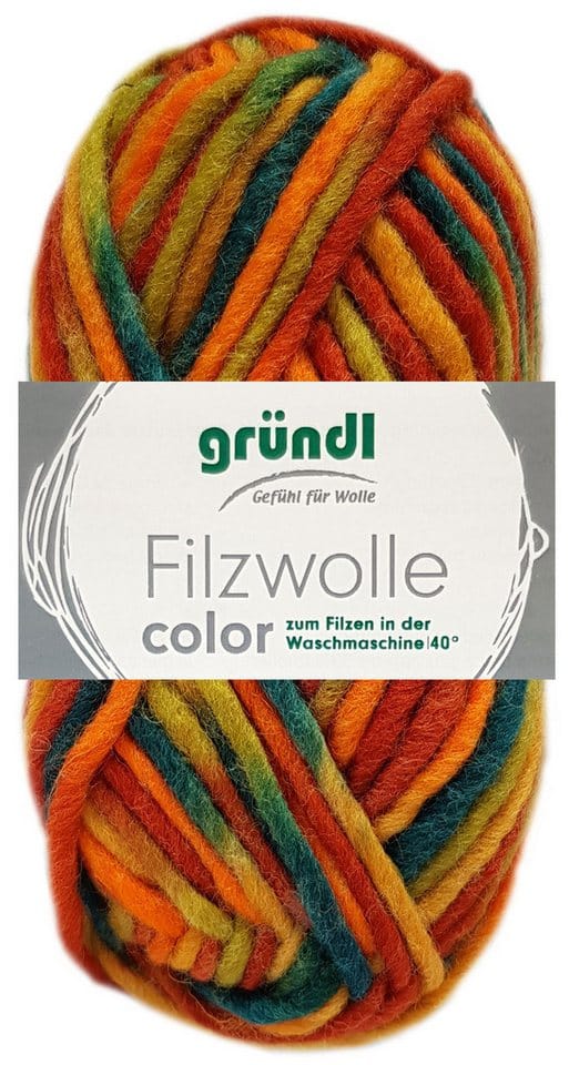 Gründl 50 Gramm Gründl Filzwolle Color meliert Filzgarn Farbauswahl Bastelgarn