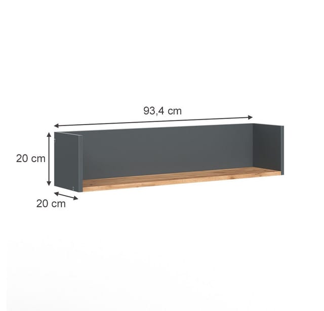 Vicco Bücherregal Viktor, Anthrazit/Goldkraft Eiche, 93.4 x 20 cm, 1-tlg.
