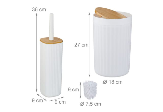 relaxdays Badaccessoire-Set 6-teiliges Badezimmer Set, weiß