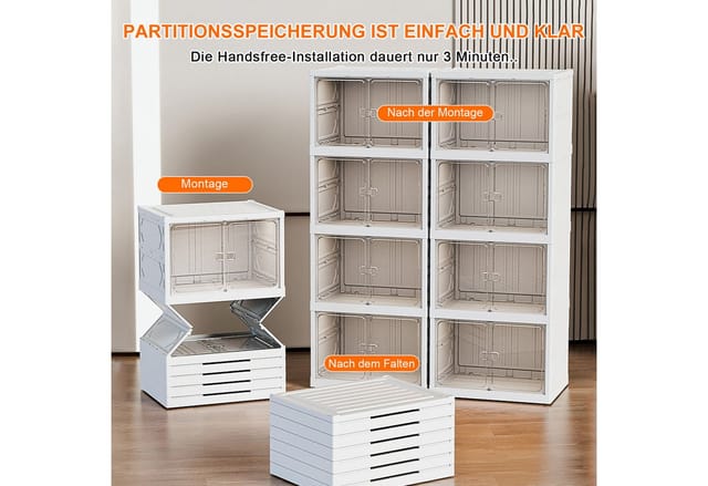 Seven Comfort Schuhschrank Kunststoff Schuhregal mit 6 Fächern, Für bis zu 12 Paar Schuhe, faltbar