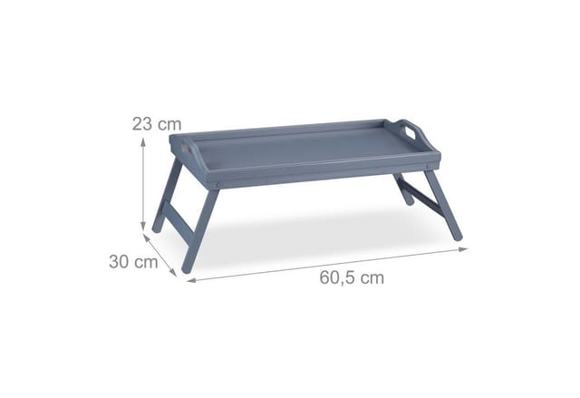 relaxdays Tabletttisch Bambus Betttablett grau