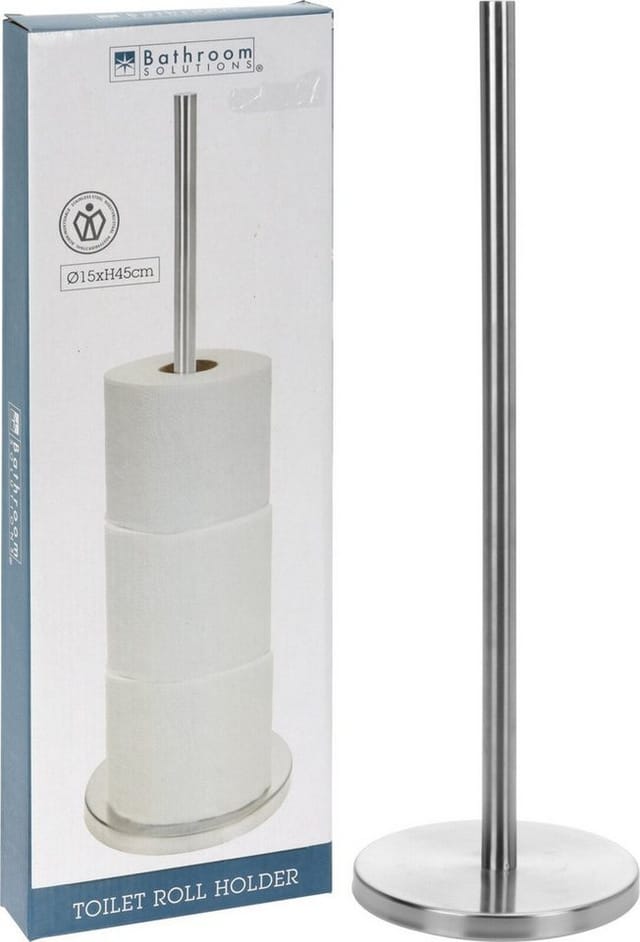 Koopman Toiletten-Ersatzrollenhalter Klorolle Edelstahl 45 cm für 5 Rollen (1-St), Toilettenpapierhalter, Badeimer, Papierrollenhalter, Edelstahl