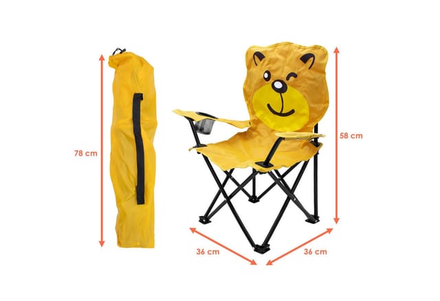 Spetebo Campingstuhl Kinder Campingstuhl mit Getränkehalter (Stück, 1 St), Garten Kinderstuhl faltbar mit Tragetasche
