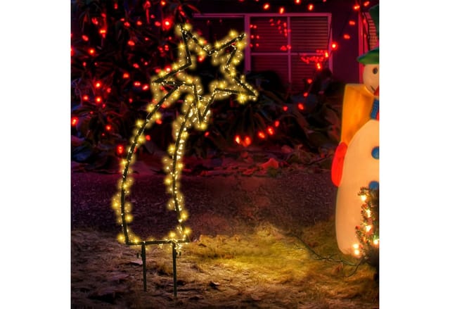 Salcar LED Stern LED Gartenstecker Sternschnuppe 1M 400 LED Weihnachtslicht Stern Außen, Warmweiß, Garten Weihnachtsdeko Weihnachtsbeleuchtung Warmweiß