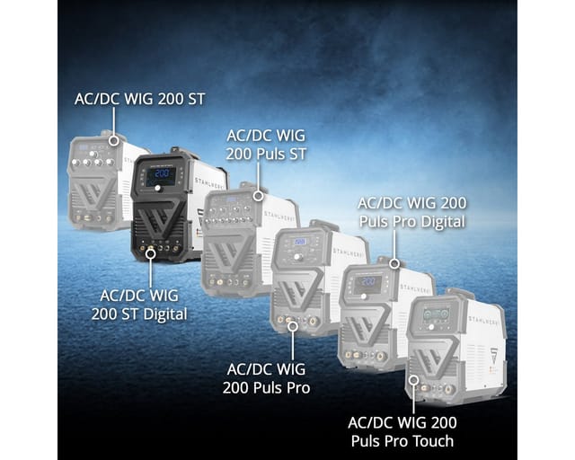 STAHLWERK Schutzgasschweißgerät Schweißgerät AC/DC WIG 200 ST Digital, 30 - 200 A, Packung, 1-tlg., Vollausstattung, Alu-geeigneter WIG MMA Inverter
