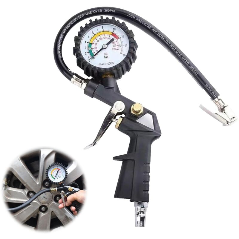 Reifendruckmesser Mit Aufblaspistole – Komfortables Mechanisches Manometer