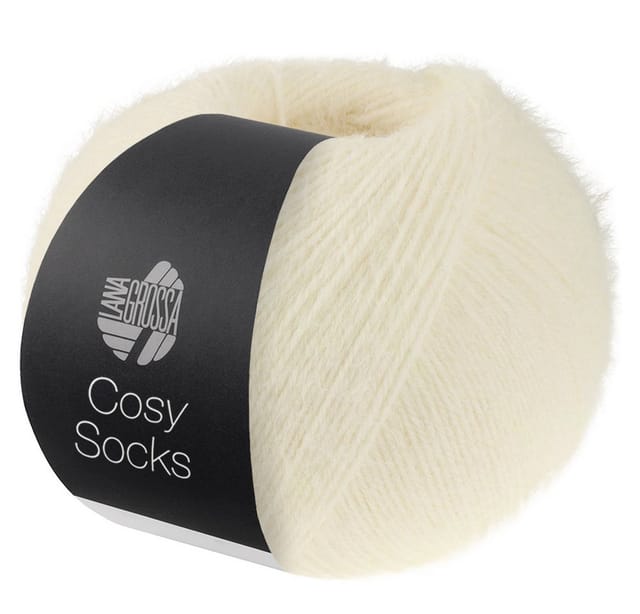 LANA GROSSA COSY SOCKS Häkelwolle, 400 m (100 Gramm, Sockenwolle,waschmischenfest, mit leichtem Flauscheffekt)