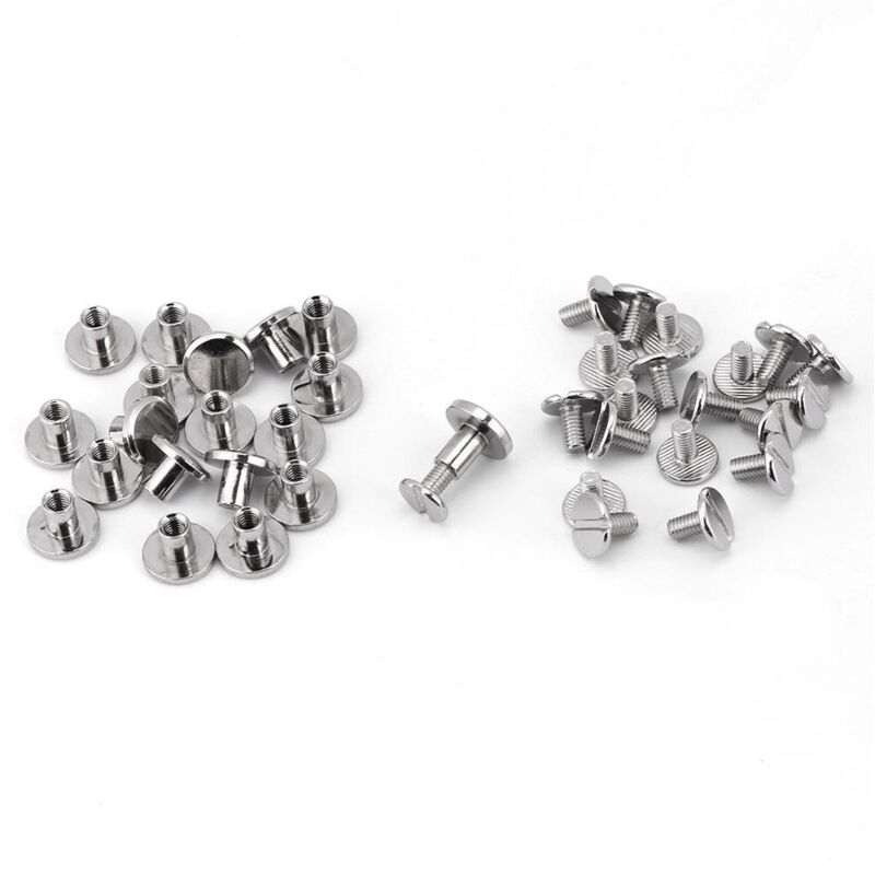 Packung Mit 20 Flachkopf-messingnieten Für Lederwaren, Metallnieten Für Gürtel, Riemen, Taschen, Schuhe, Dekoration (8 Mm)