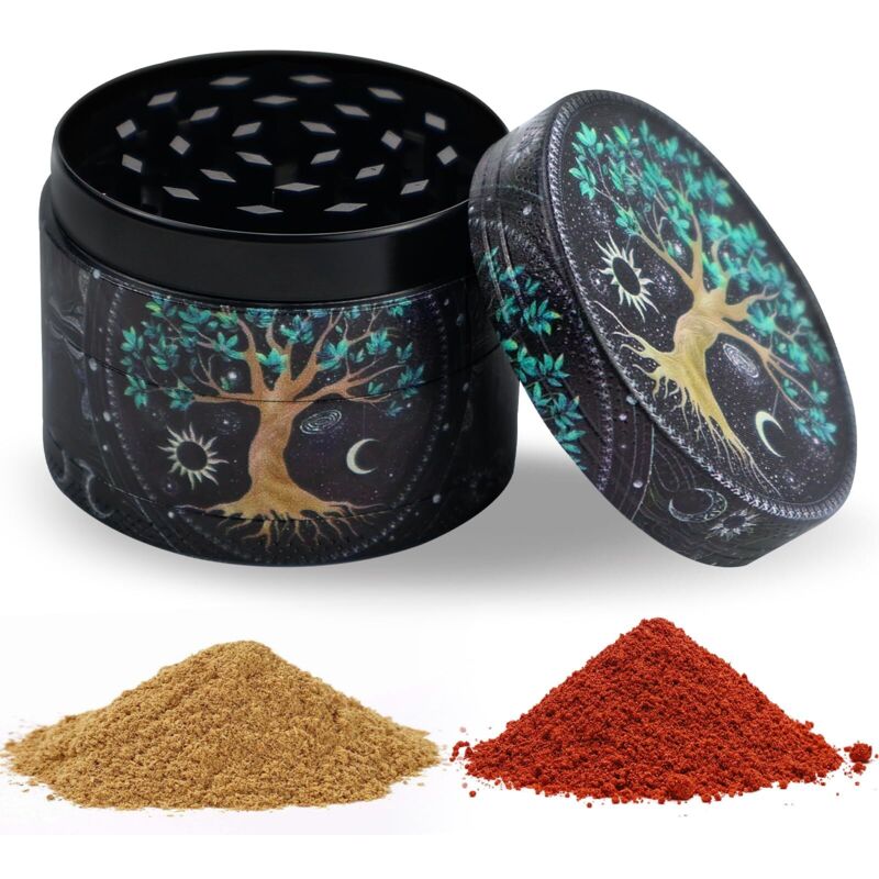 Pollenmühle, Kräutermühle, Gewürzmühle Aus Aluminium Für Gewürze Und Kräuter (schwarz)