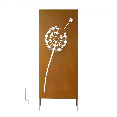 Paravent 60x158 Cm, Raumteiler Aus Metall, Trennwand Mit Erdspießen & Stahlplatte, Sichtschutz, Raumtrenner, Dekorative Sichtschutzwand, Ideal Für Garten, Terrasse, Hof, Balkon