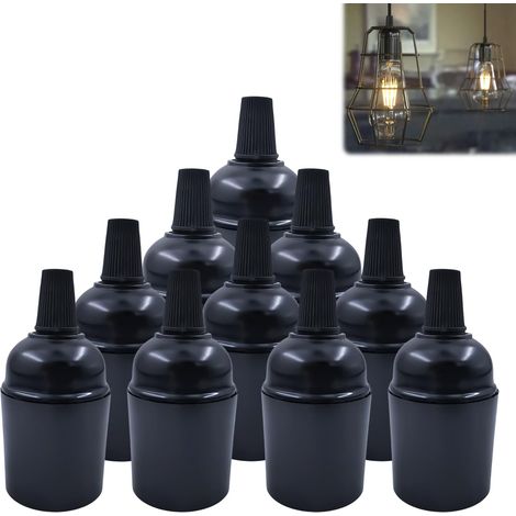 10 Stück E27 Lampenfassungen: Vintage-lampenfassungen In Schwarz (φ38 H50 Mm), Vintage-lampenfassung, Lampenfassung, Lampenfassungsadapter Aus Massivem Bakelit Für Dekoration Und Diy-projekte