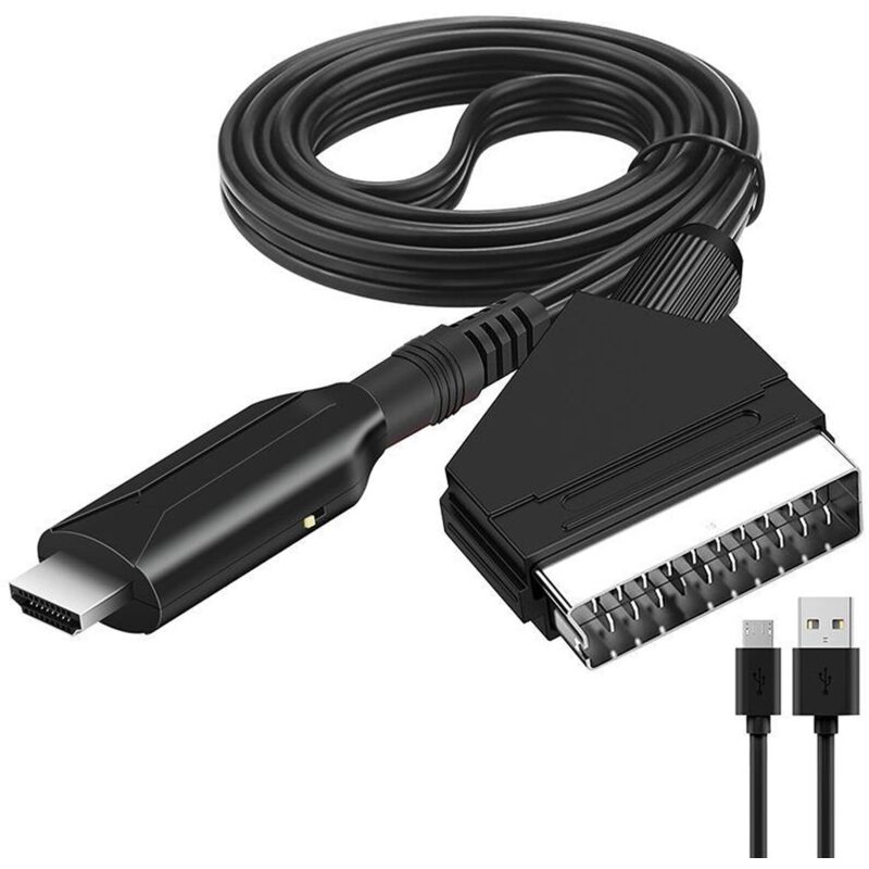 Scart-zu-hdmi-adapter, Scart-zu-hdmi-konverter Mit Umschalter, Full Hd 720p/1080p, Scart-zu-hdmi-konverter Für Hdtv, Set-top-box, Vhs, Xbox, Ps3, Sky, Dvd, Blu-ray Usw.