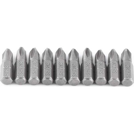 Packung Mit 10 Magnetischen Ph2-kreuzschlitzschraubendreherbits Für Gipskartonschrauben, 25 Mm Lang