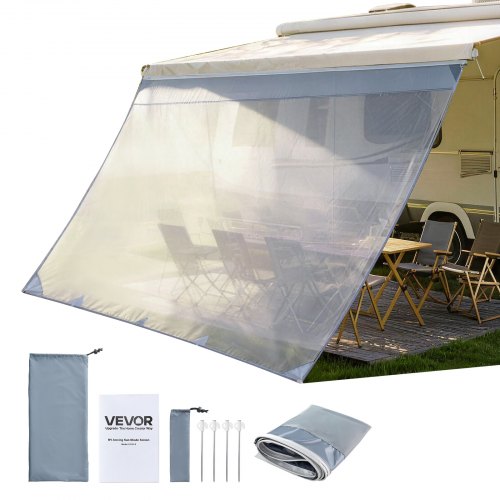 Sonnenschutz (2 X 3,3 M) Für Markisen (3,5 M), Markisen-vorderwand Aus Polyester-netzgewebe, Doppelt Genähter & Atmungsaktiver Sichtschutz Für Wohnmobil, Camping & Wohnwagen