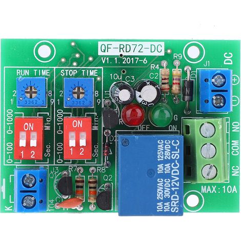 Rd72-dc-12v Endloszyklus Ein Aus Relaismodul Endlosschleifen-verzögerungsschalter Zeitverzögerungsrelaismodul Einstellbarer Timer.