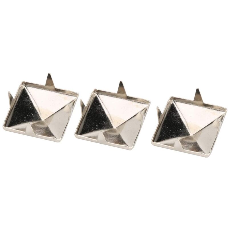 Packung Mit 100 15 Mm Vierkant-metallnieten Mit Vier Backen Für Punk, Bastelarbeiten, Leder, Kleidung, Schuhe Und Dekoration (silber)