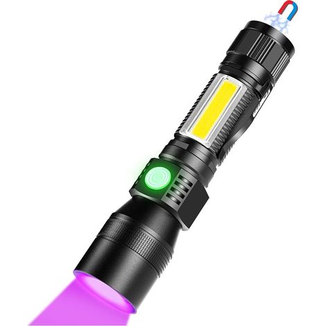 3-in-1 Usb-taschenlampe Zur Erfassung Von Uv-strahlen (weißlicht Und Uv-licht), Superhelle, Wasserdichte Led-taschenlampe Mit 7 Modi Für Haustiere, Camping Und Nachtangeln