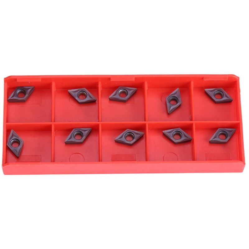 Walfront 10-teiliges Set Diamantförmiger Hartmetall-cnc-fräseinsätze, Drehmeißel Mit Koffer Dcmt070202 Für Halbzeug Aus Stahl