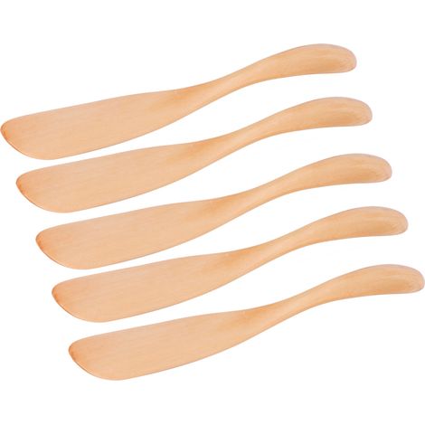 5-teiliges Set Aus Naturholz: Buttermesser, Marmeladenstreicher, Käsestreicher, Bagelstreicher, Geleestreicher, Küchenbackzubehör