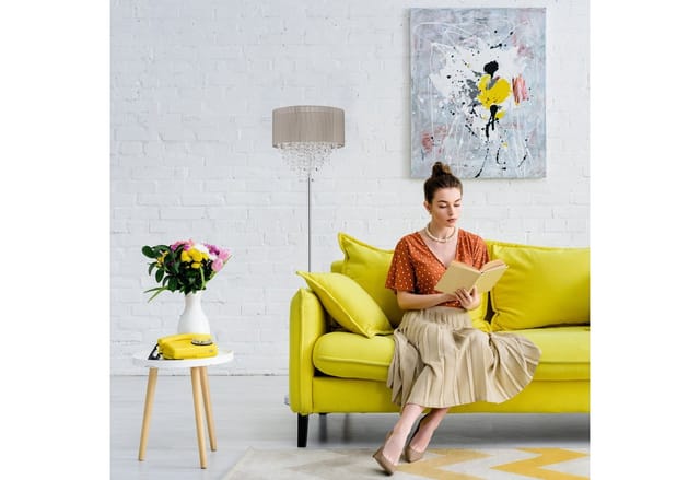 relaxdays Stehlampe Organza Kristall