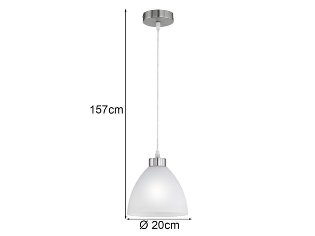 Reality Leuchten LED Pendelleuchte, Dimmfunktion, LED wechselbar, Warmweiß, Bauhaus klein hängend über-n Esstisch & Kücheninsel Milchglas, Ø20cm