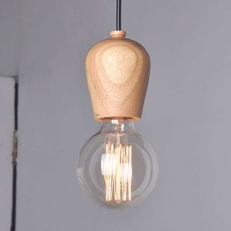 E27 Kreative Industrielle Pendelleuchte Aus Holz, Moderne Deckenleuchte, Zeitgenössische Beleuchtungskörper (typ B)