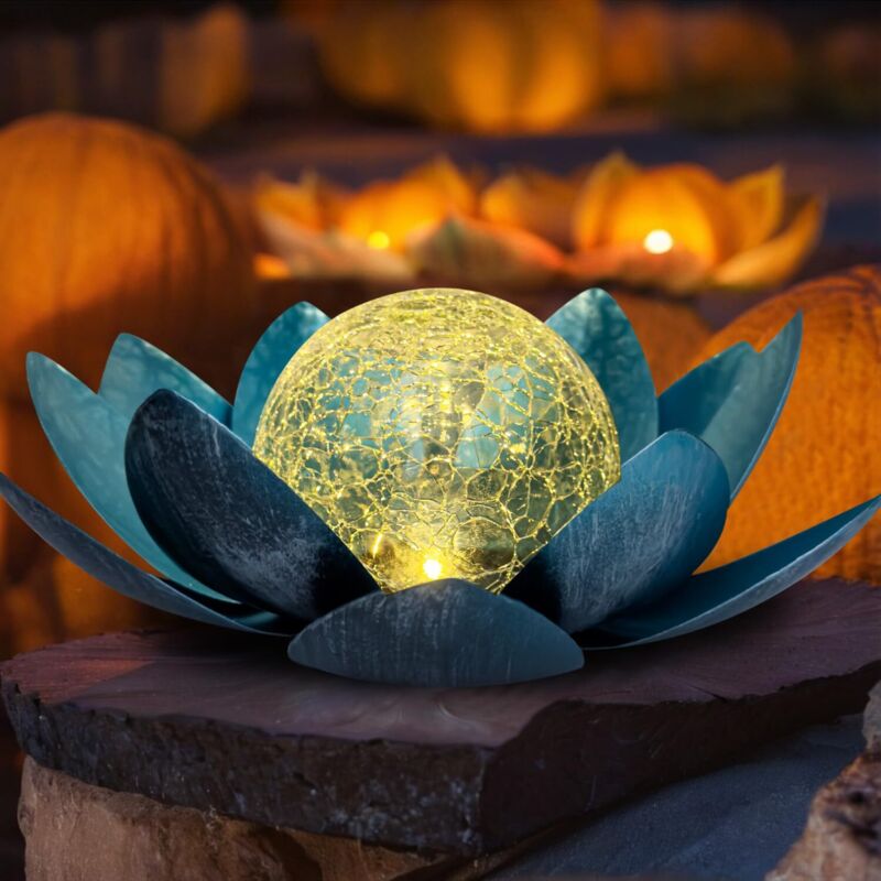 Solarlampen Für Den Garten, Fleur De Lotus Lanterne Solaire, Décoration De Jardin Lotus Solaire Deco, Jardin Exterieur Lumière, Lamp Solaire Exterieur For Terrasse, Cour