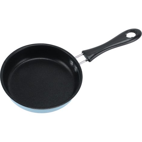 Mini-bratpfanne, Wärmeisolierende 12 Cm Runde Edelstahl-frühstückspfanne Für Den Hausgebrauch (blau)