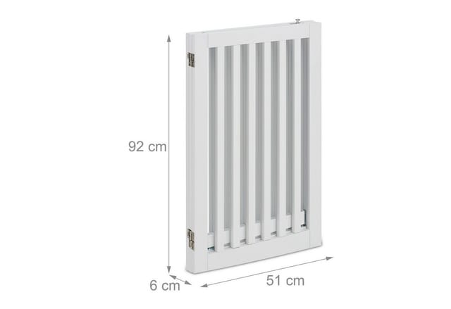 relaxdays Universalschutzgitter Weißes Absperrgitter mit Tür 92 cm hoch