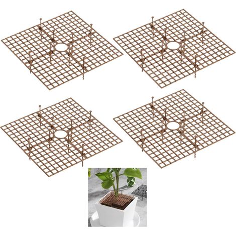 Set Mit 4 Blumentöpfen À 30 Cm Mit Zentraler Aussparung Für Pflanzen (braun)