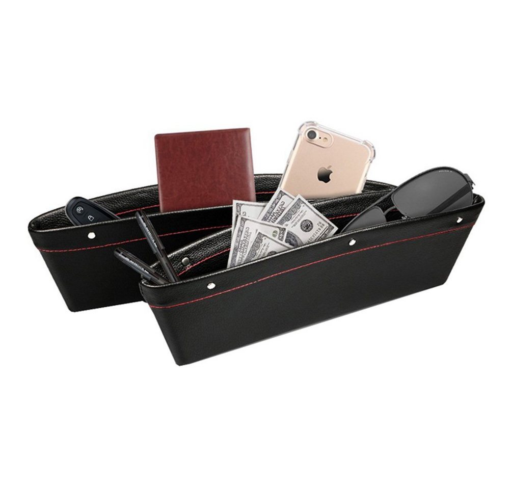 Bolwins Organizer L06C Autositz Lücke Aufbewahrung Box Ablagefach Handy Organizer Halter (Set, Aufbewahrungstasche für Sitzlücke), einfache Montage, universell passend Bild 3