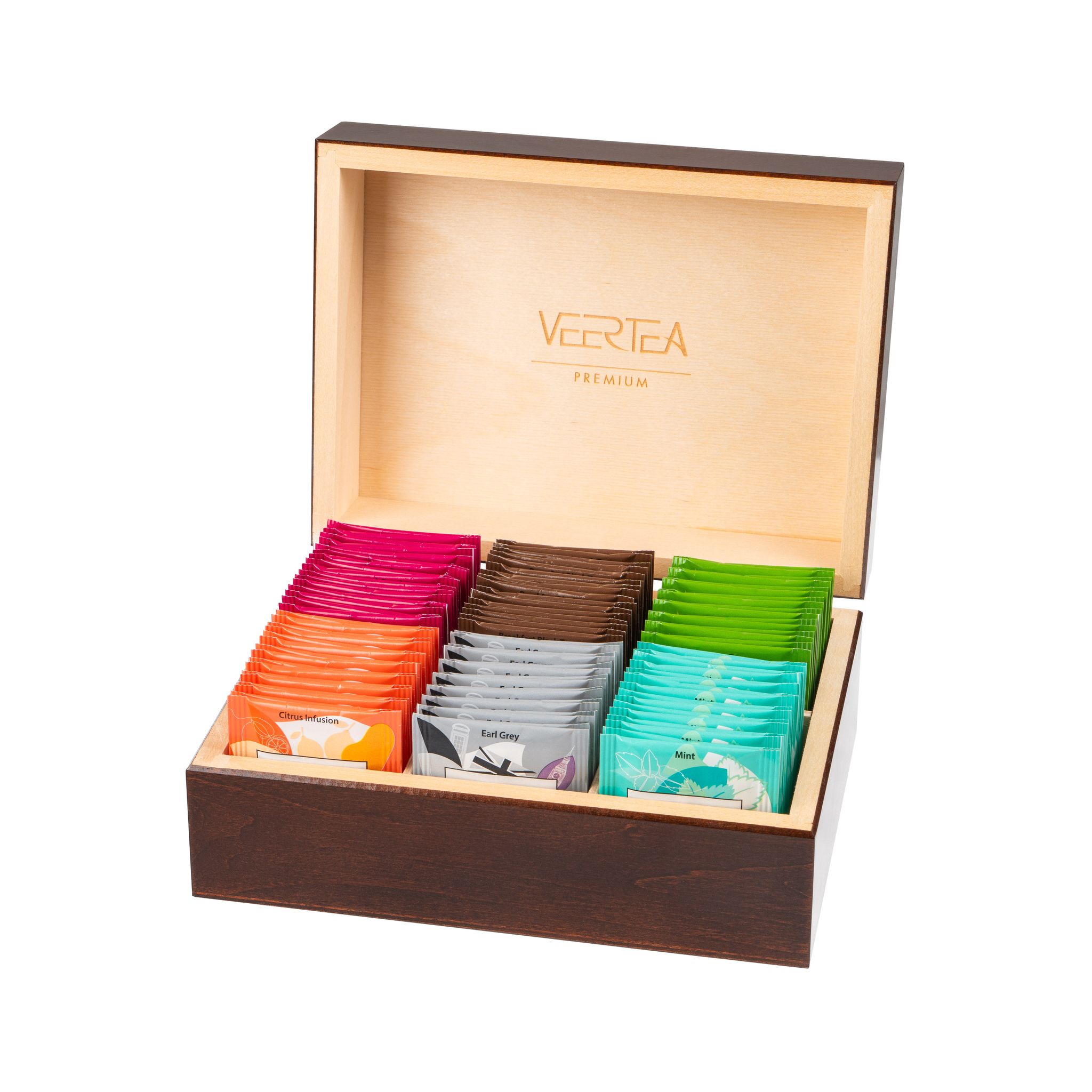 Veertea Brauner Tee, Schachtel Mit 6 Sorten, 96 Beutel