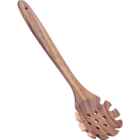 Küchenlöffel Aus Teakholz, Küchenutensil Aus Naturholz, Nudelsieb, Pfannenwender, Spaghettilöffel, Küchenhelfer