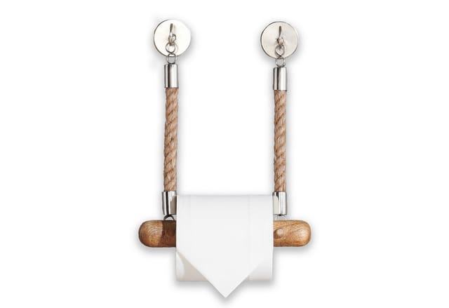 DEKAZIA Toilettenpapierhalter ohne Bohren, WC Papierhalter selbstklebend, Klorollenhalter Holz (Holz und Edelstahl, 5 Modelle, inkl. Klebepads / Montagematerial), Papierrollenhalter zum Kleben, Eiche, Mango Holz, Buchenholz, Stahl
